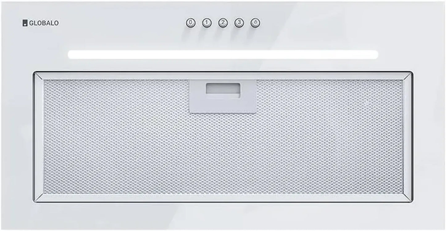 Hotte Encastrable Latapio 60.1 Blanche avec Meuble de Cuisine en Acier
