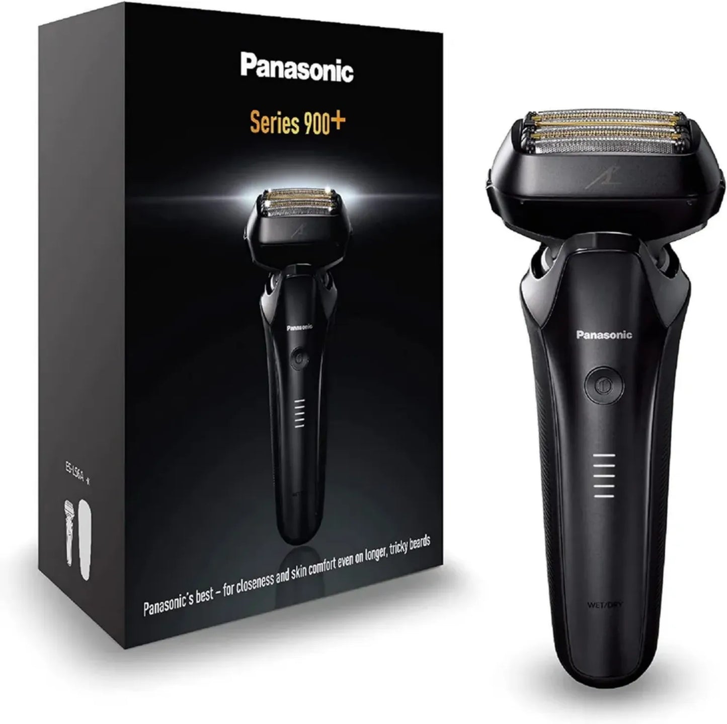 Rasoir Électrique Panasonic 6 Lames pour Homme, Utilisation Peau Sèche et Humide, Capteur de Barbe Intelligent, Design Ergonomique Noir