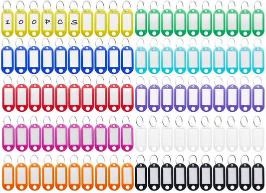 Étiquettes porte-clés: en plastique, 100 Pièces