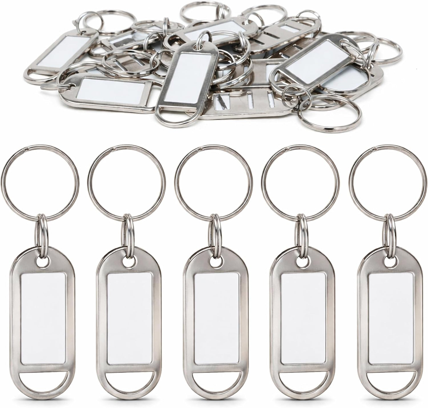Étiquettes porte-clés: en métal, réutilisable