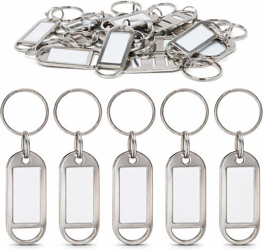 Étiquettes porte-clés: en métal, réutilisable