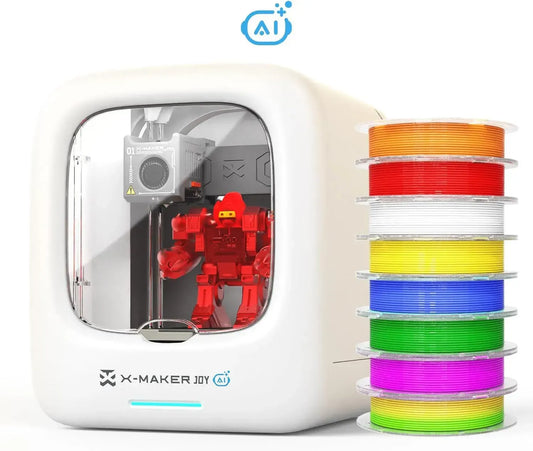 Imprimante 3D Innovante pour Enfants avec IA, Ensemble de 8 Filaments PLA, Bibliothèque Ludique et Modules de Conception, Contrôle par Application Mobile