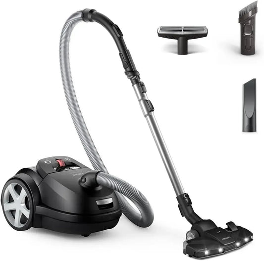 Aspirateur avec Sac Performer Série 8000 Philips, 900 W, Brosse TriActive+ LED, Filtre HEPA, Noir Profond