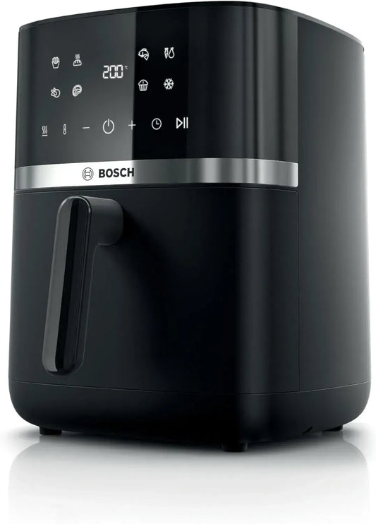 Friteuse à Air Bosch Série 4, 6.1L, 7 Programmes, Chauffe Double, Décongélation et Maintien au Chaud, Écran Tactile, Cuisson Rapide, Noir