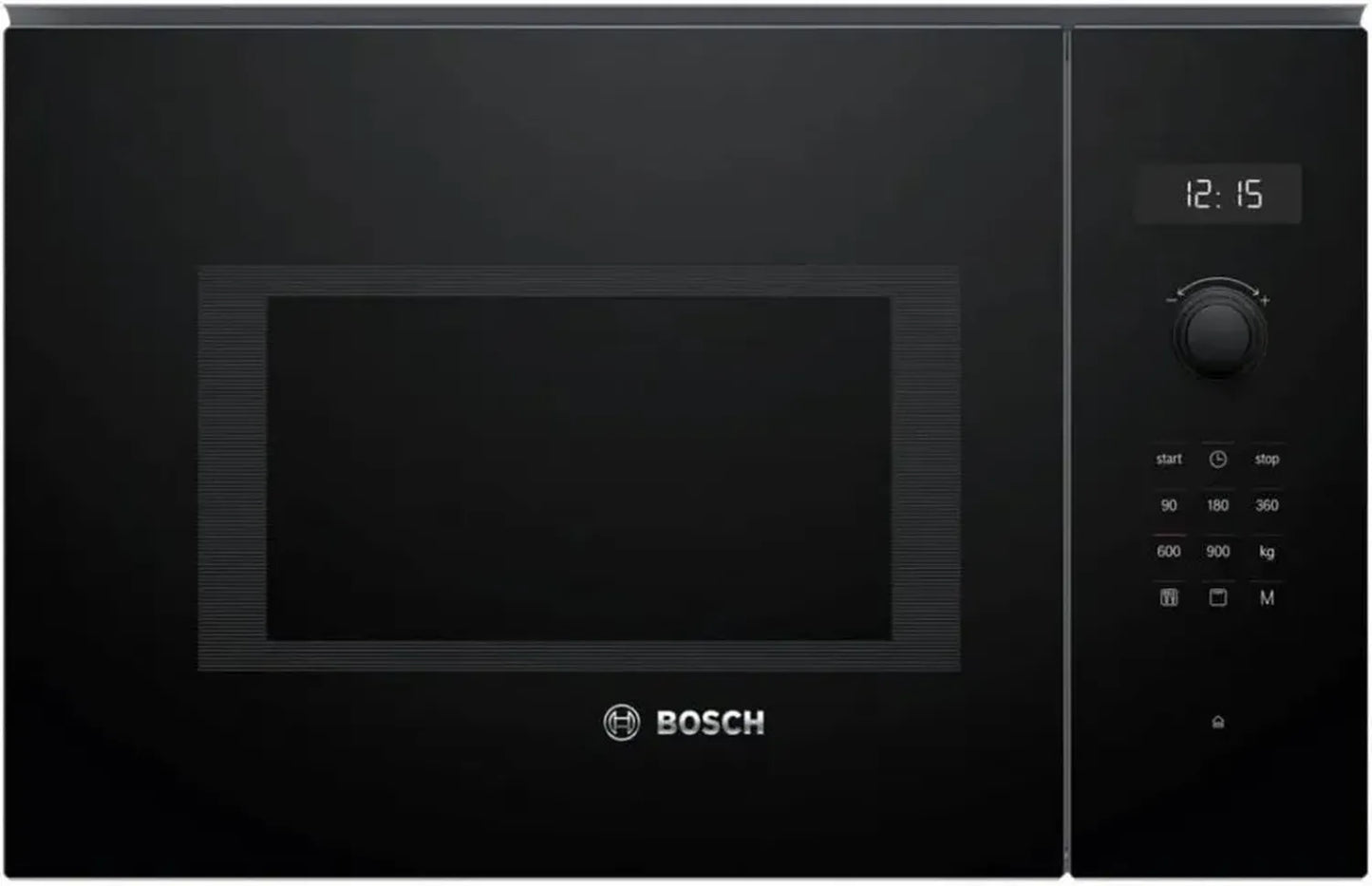 Four à micro-ondes encastrable Bosch Série 6, 900W, 25L, auto-cuisson, noir