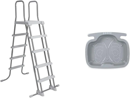 Échelle de Sécurité Intex pour Piscine 1m32 avec Marches Amovibles, Blanc