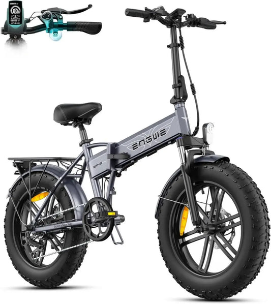 Vélo Électrique Pliable ENGWE, Batterie Amovible 48V 13Ah, Autonomie 50-120 km, Pneus Fat 20x4.0 Pouces, 7 Vitesses Tout-Terrain