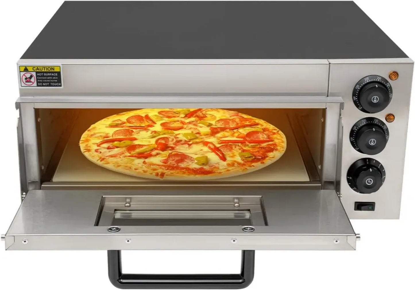 Four à pizza 2000W 20L avec thermostat et minuterie, gants thermorésistants inclus