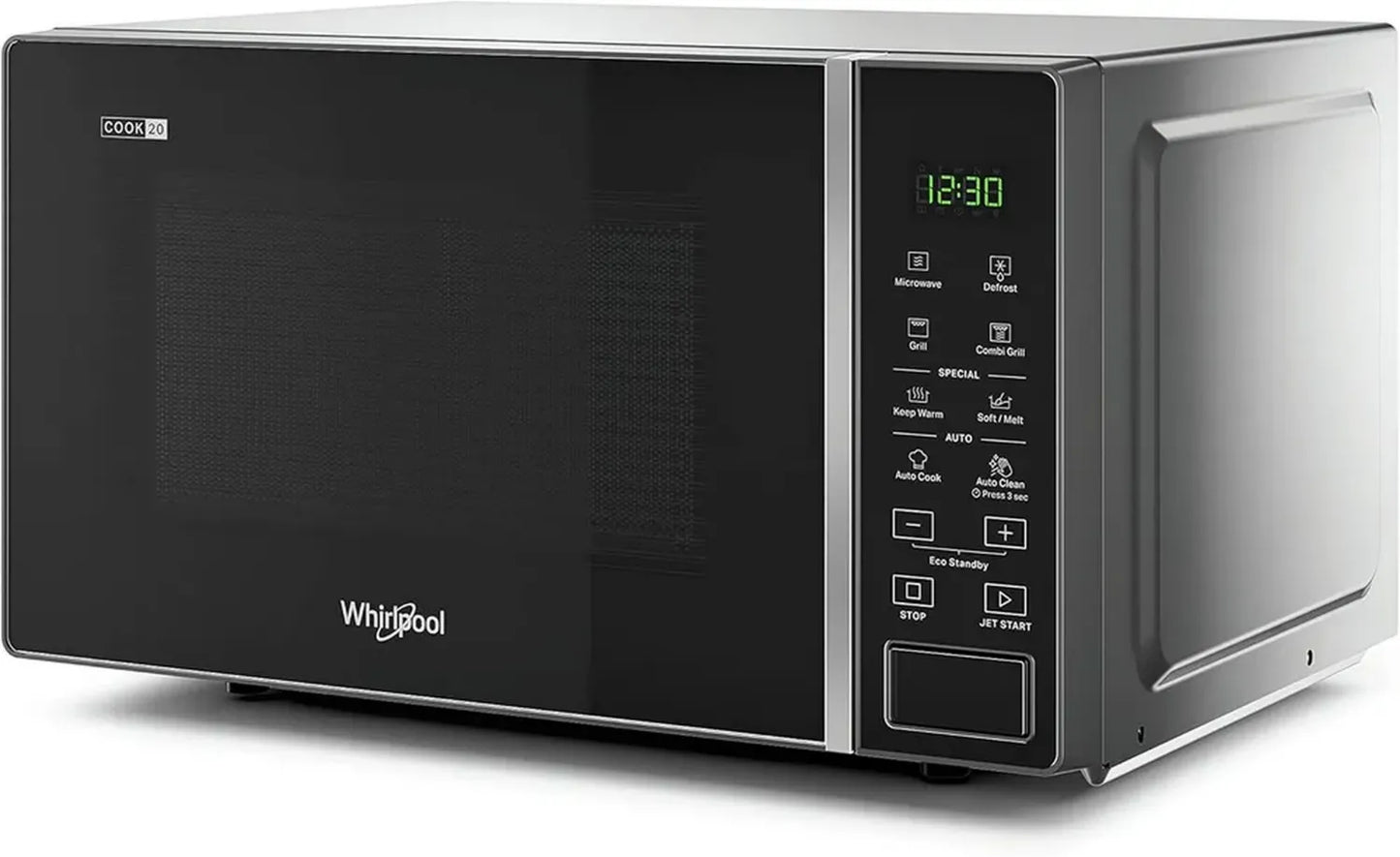 Four à micro-ondes grill 20L 700W Noir Argent Whirlpool
