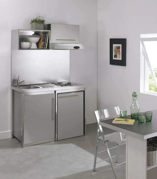 Ensemble de Cuisine Complète Metalline 120x60 Gris Aluminium