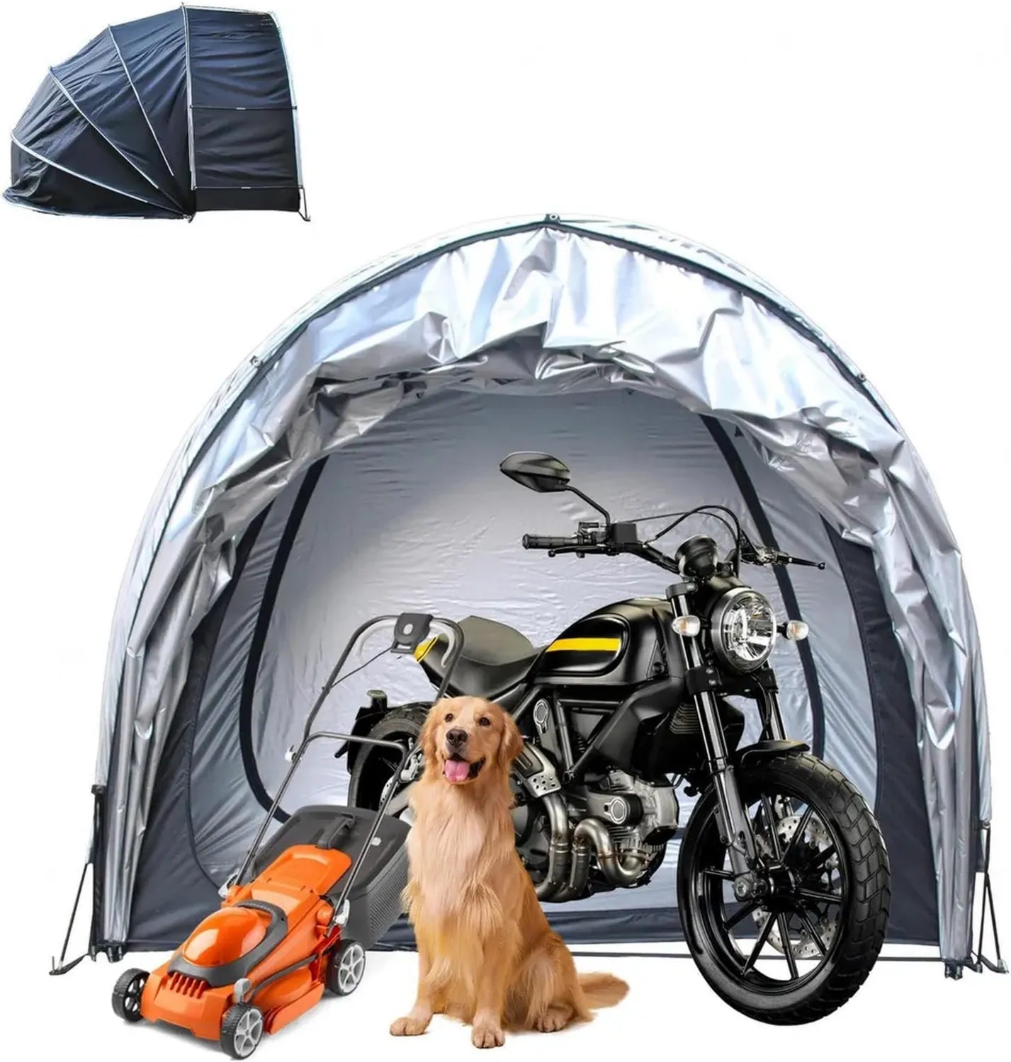 Abri vélo extérieur étanche - Tente suspendue avec double porte pour 2 à 5 vélos