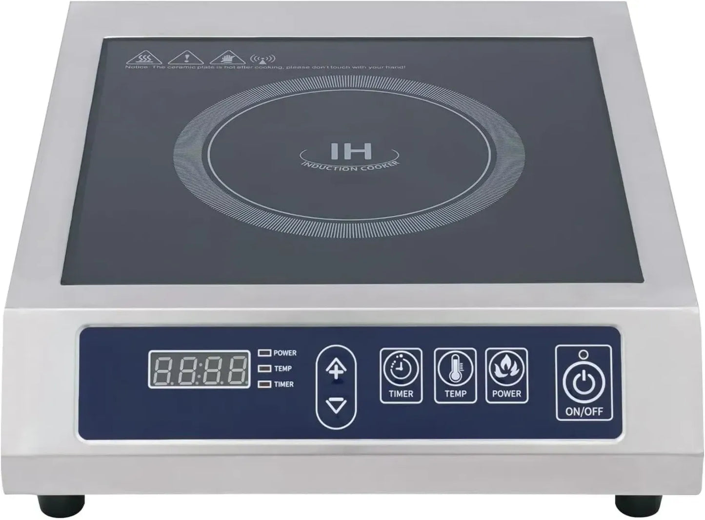 Plaque de Cuisson à Induction 3500W, 11 Niveaux, LED, Détection Automatique, Acier Inoxydable