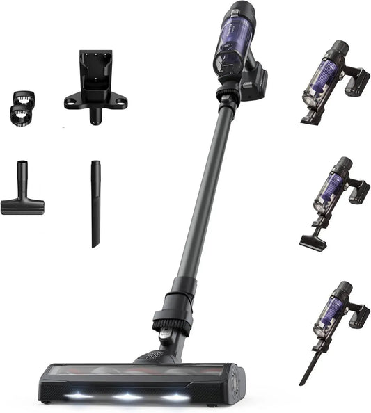 Rowenta Aspirateur Balai sans Fil X-Pert 7.60, Léger et Puissant 140W, Autonomie 45min, Convient à Tous les Sols, Modèle Noir