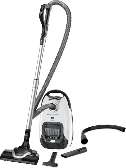 Aspirateur Ultra Silencieux Rowenta avec Sac, 4,5 L, Performance Élevée, 3 Accessoires, Fabriqué en France, Modèle Silence Force Blanc