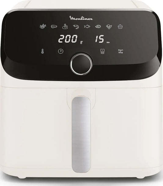Friteuse à Air Moulinex Easy Fry Ivoire 7L, Capacité XL, 8 Programmes, Design Compact